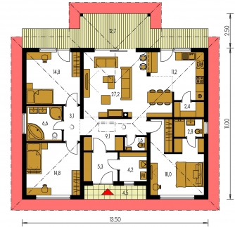 Grundriss des Erdgeschosses - BUNGALOW 193